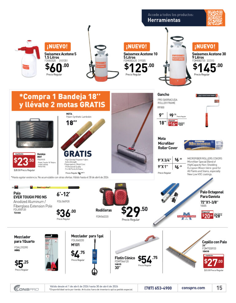 Shopper abril 2026 Conspro Puerto Rico página 15 materiales de construcción