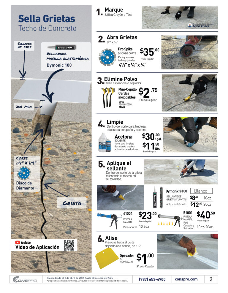 Shopper abril 2026 Conspro Puerto Rico página 2 materiales de construcción